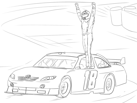 Kyle Busch Victory Celebration Coloring Page